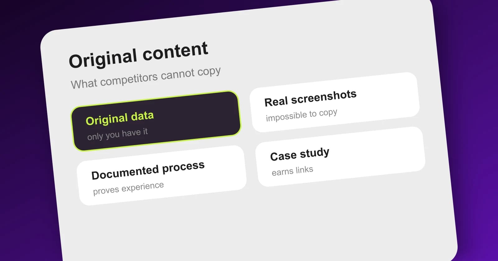 Original data, screenshots and process turned into a linkable asset in the Meeeters dashboard