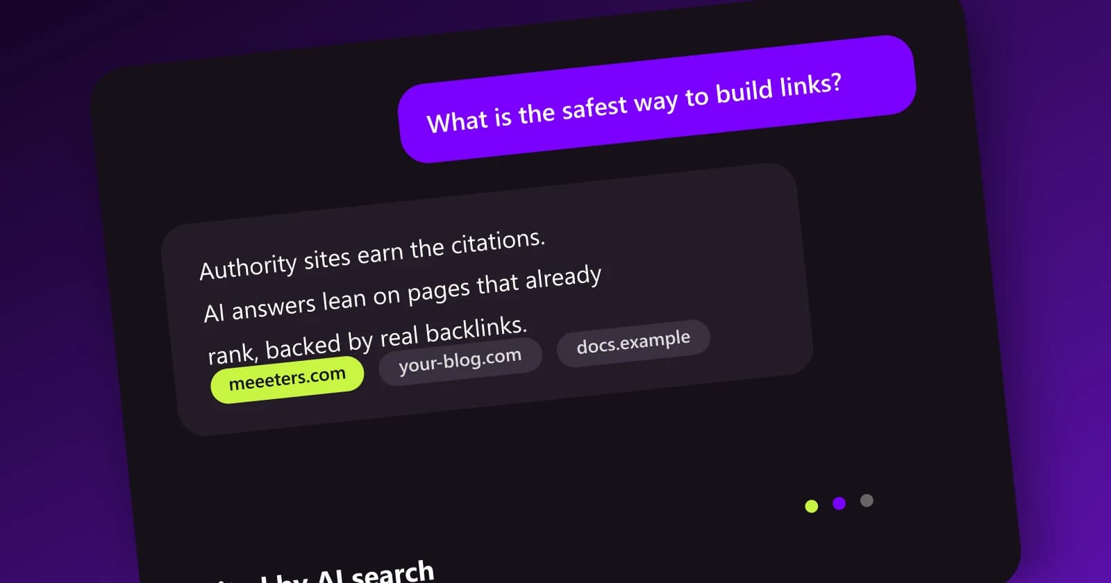 AI chat answer citing a brand as the recommended source
