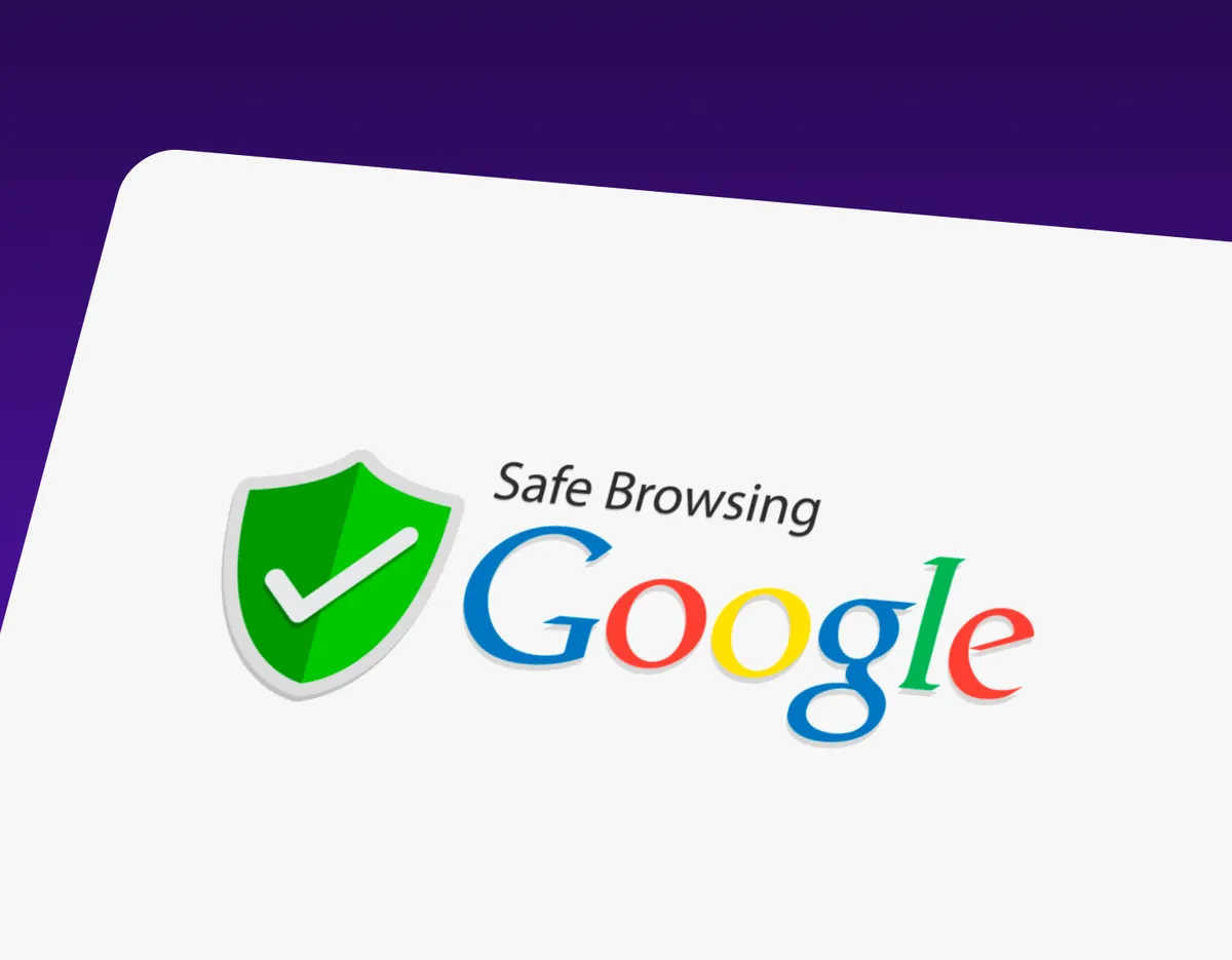 Google Safe Browsing shield next to the Google logo