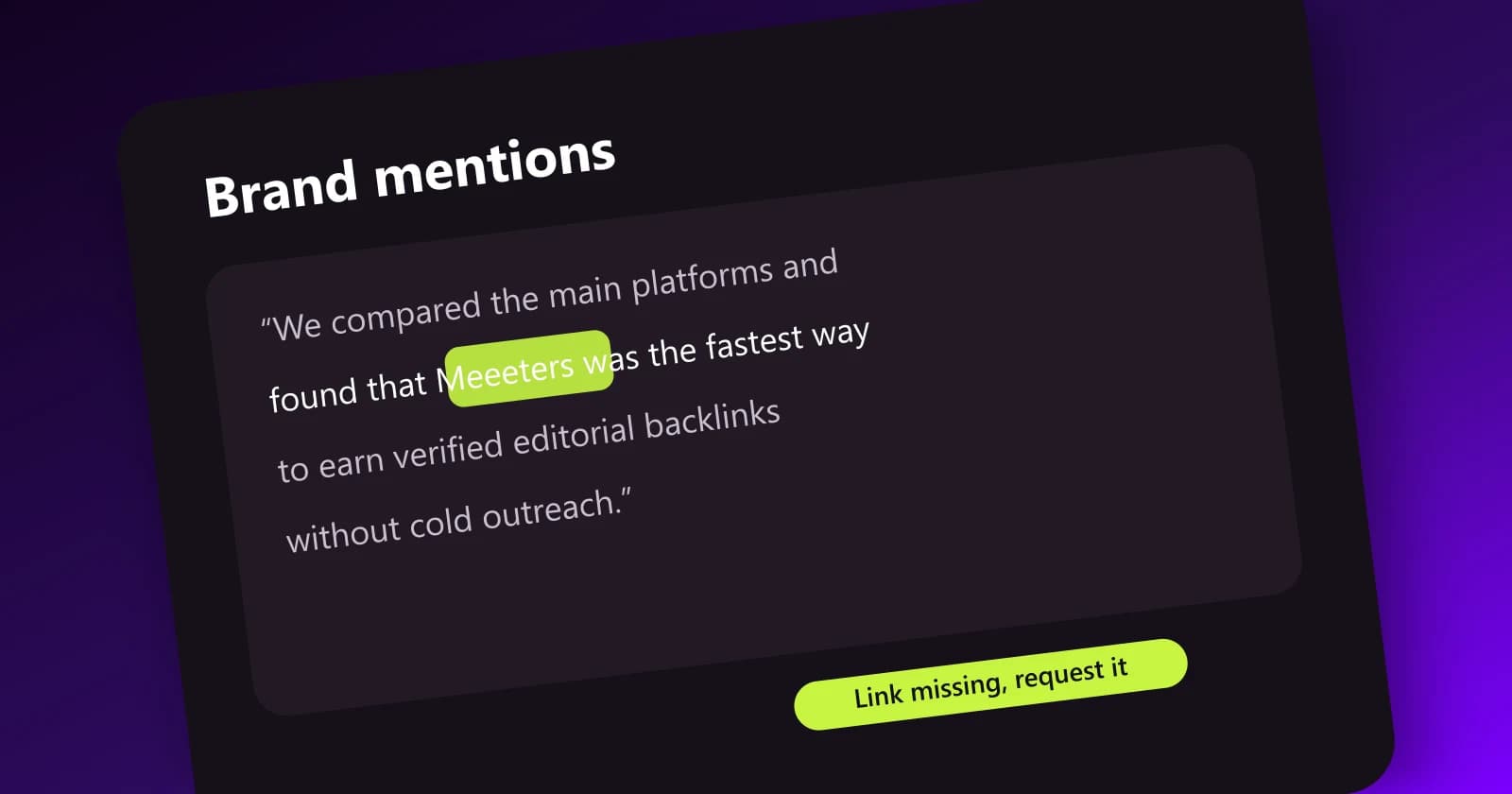 Article text with an unlinked brand mention highlighted for outreach