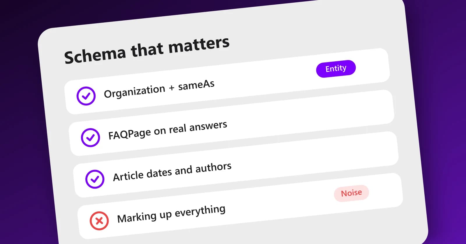 JSON-LD structured data block connecting a brand entity to AI answer sources
