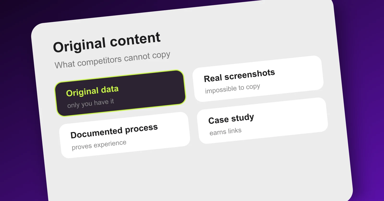 Original data, screenshots and process turned into a linkable asset in the Meeeters dashboard