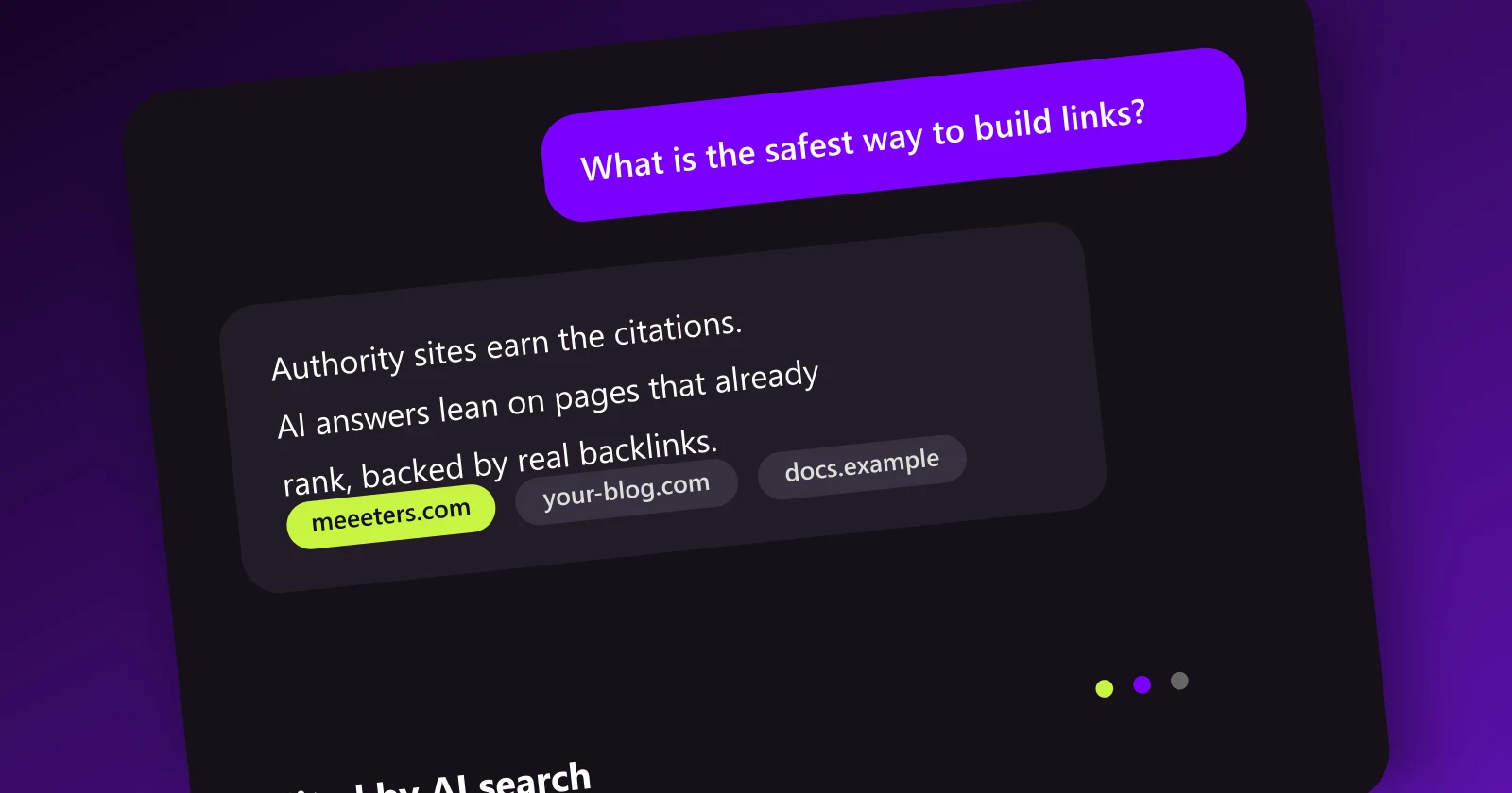 AI chat answer citing a brand as the recommended source